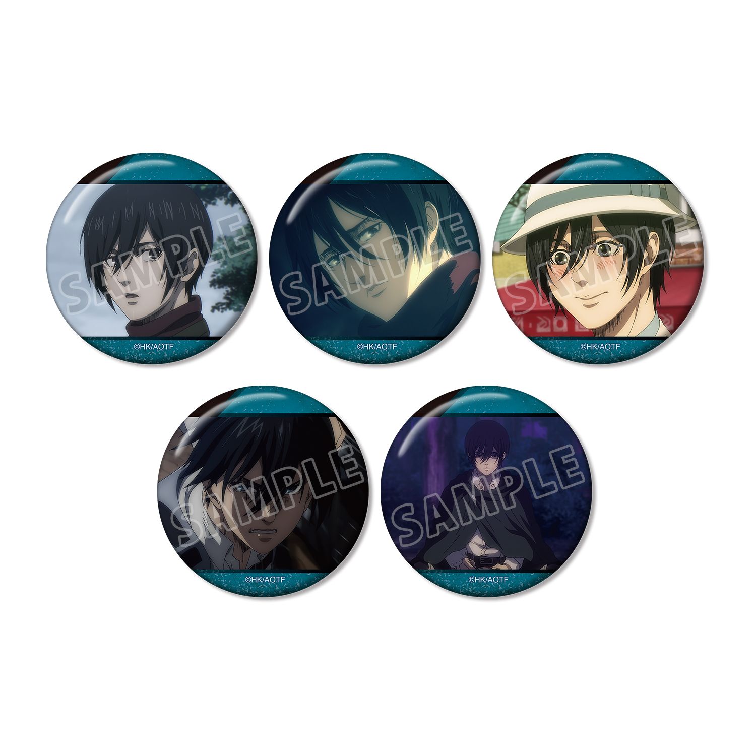 TVアニメ『進撃の巨人』 ミカサ 場面写缶バッジ5個セット vol.2 - official product image | AniSmile