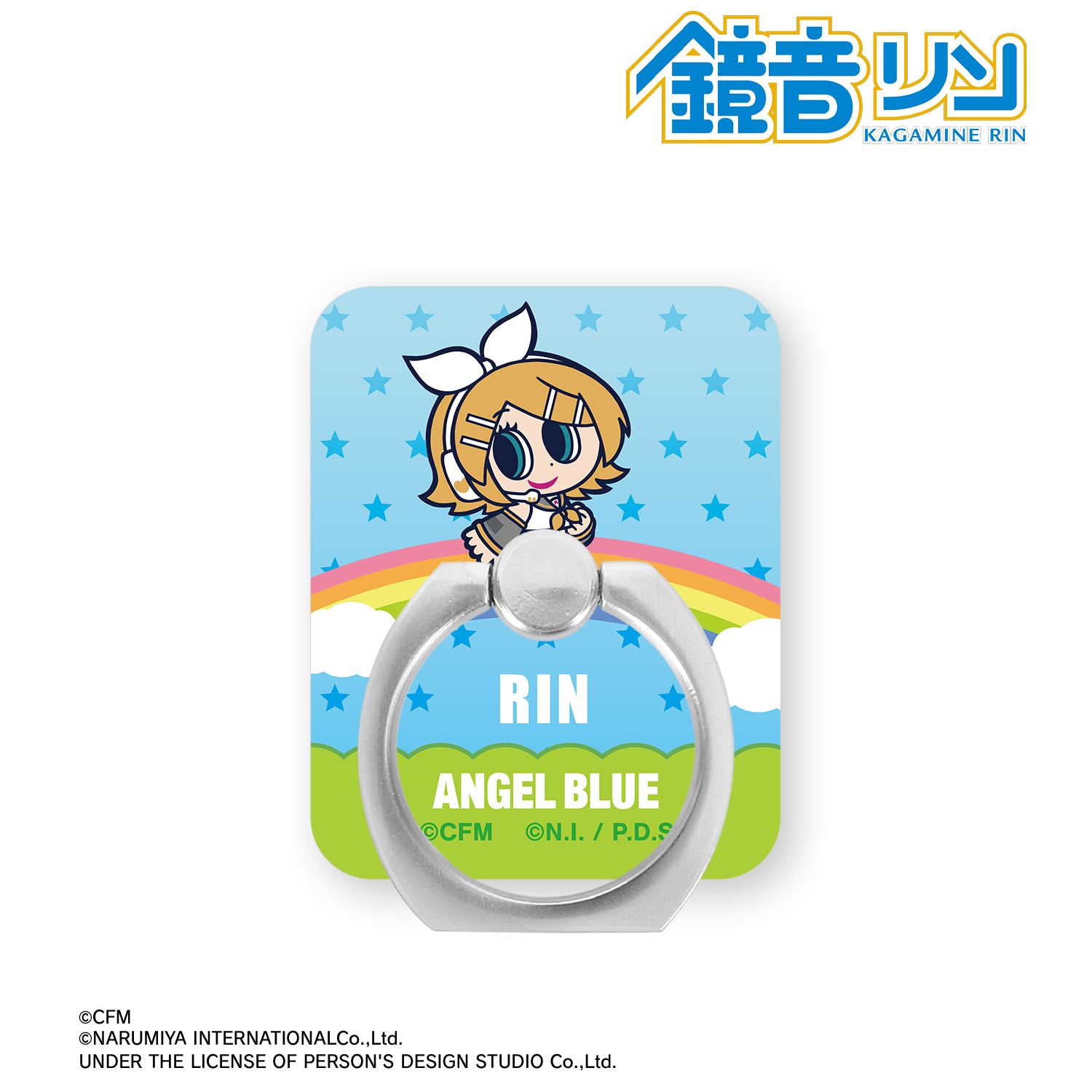 初音ミク ANGEL BLUEコラボ 描き起こし 鏡音リン アクリルスマホリング - official product image | AniSmile