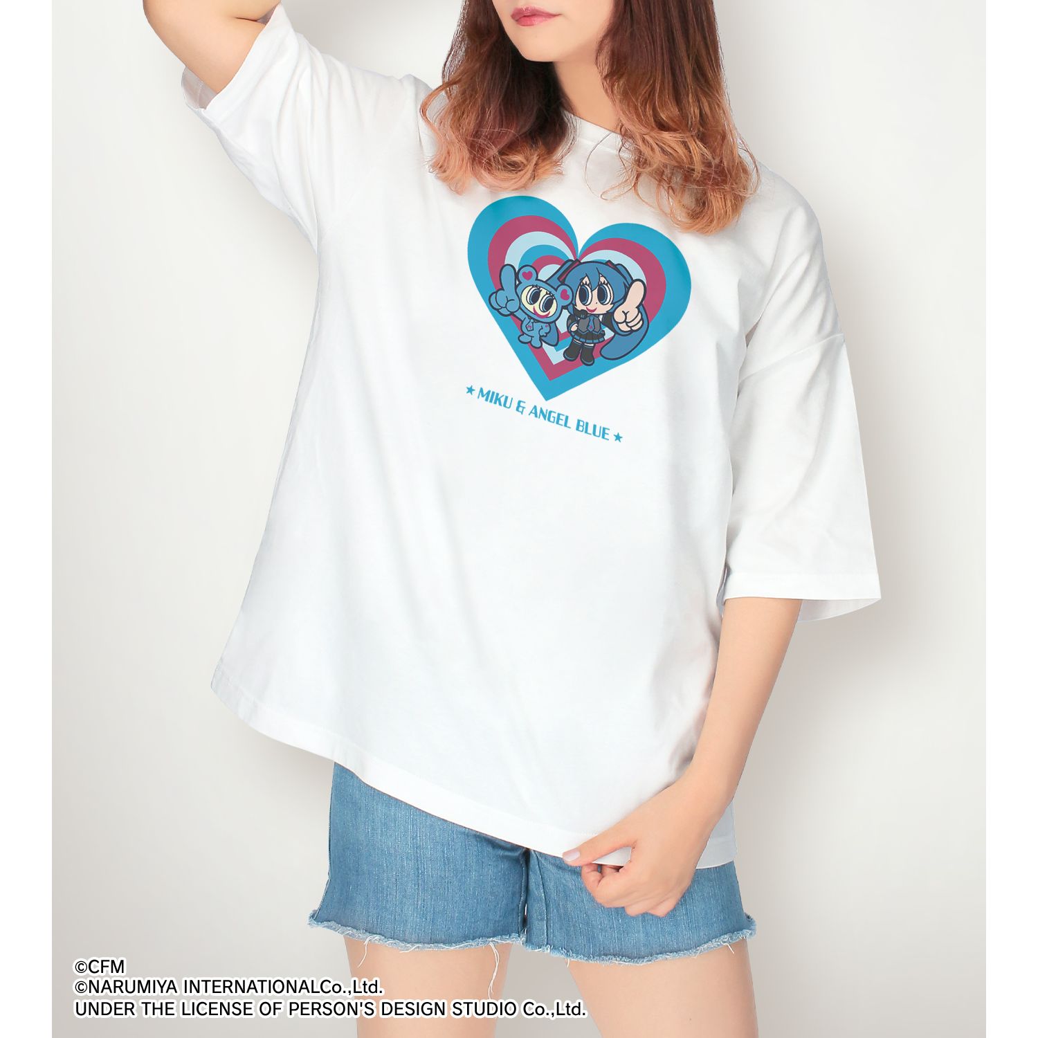 ANGEL BLUEコラボ 描き起こし 初音ミク&ナカムラくん BIGシルエットTシャツユニセックス(サイズ/S) Image 5 | AniSmile