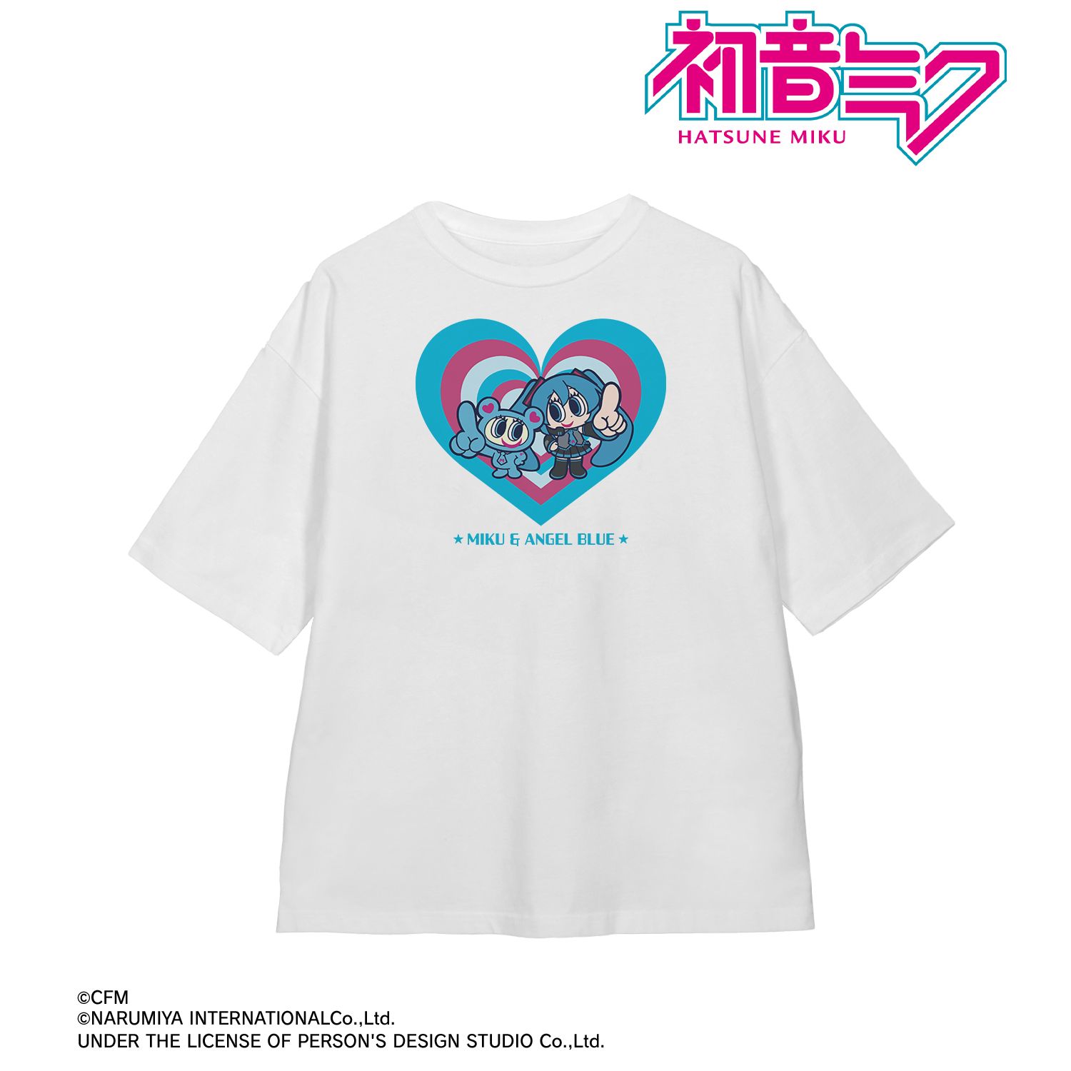ANGEL BLUEコラボ 描き起こし 初音ミク&ナカムラくん BIGシルエットTシャツユニセックス(サイズ/L) Image 2 | AniSmile