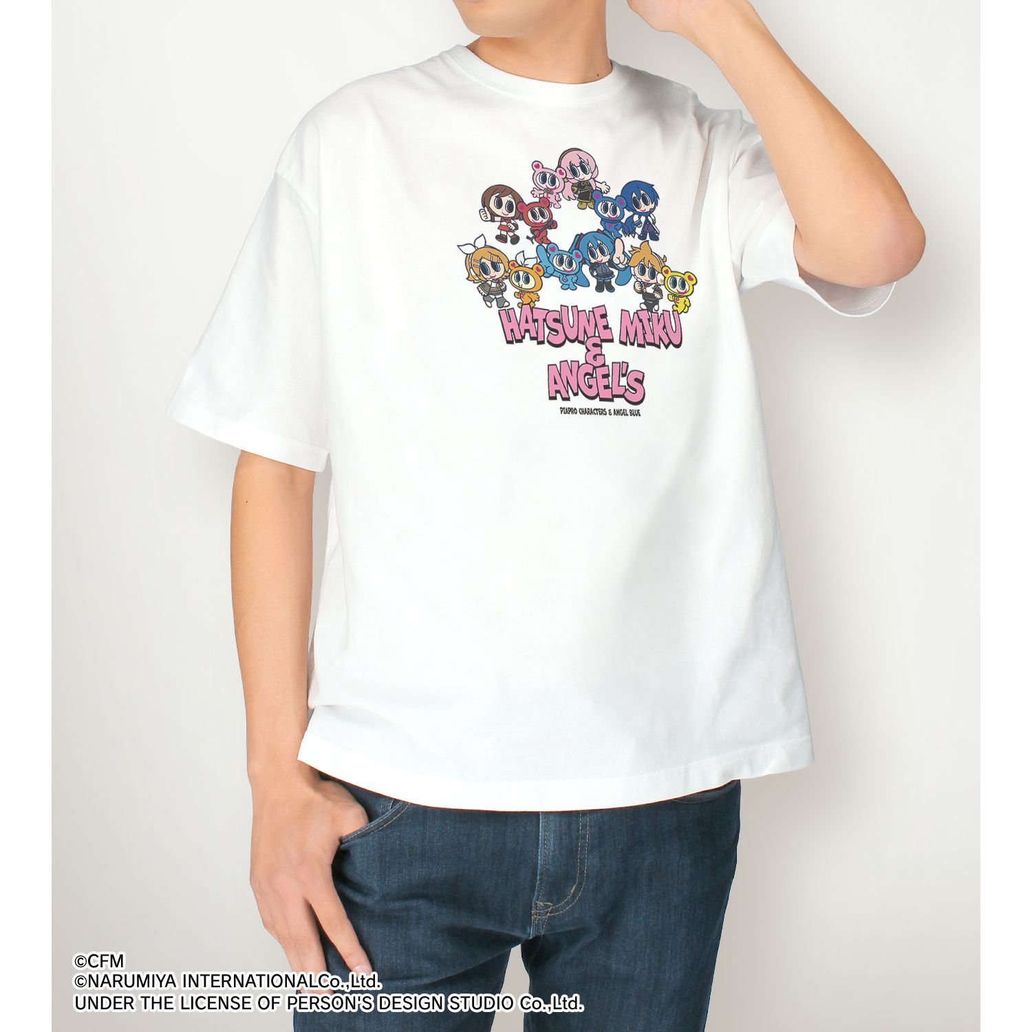 初音ミク ANGEL BLUEコラボ 描き起こし 集合 BIGシルエットTシャツユニセックス(サイズ/S) 画像 4 | AniSmile