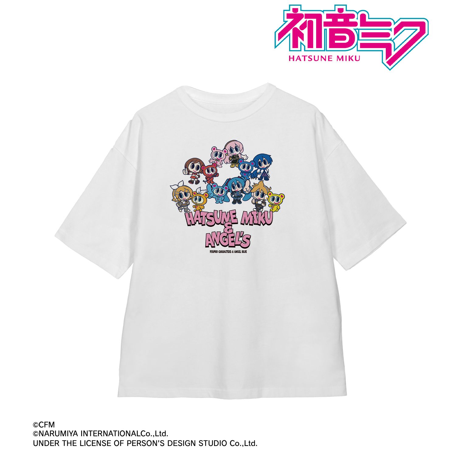 初音ミク ANGEL BLUEコラボ 描き起こし 集合 BIGシルエットTシャツユニセックス(サイズ/XL) Image 2 | AniSmile