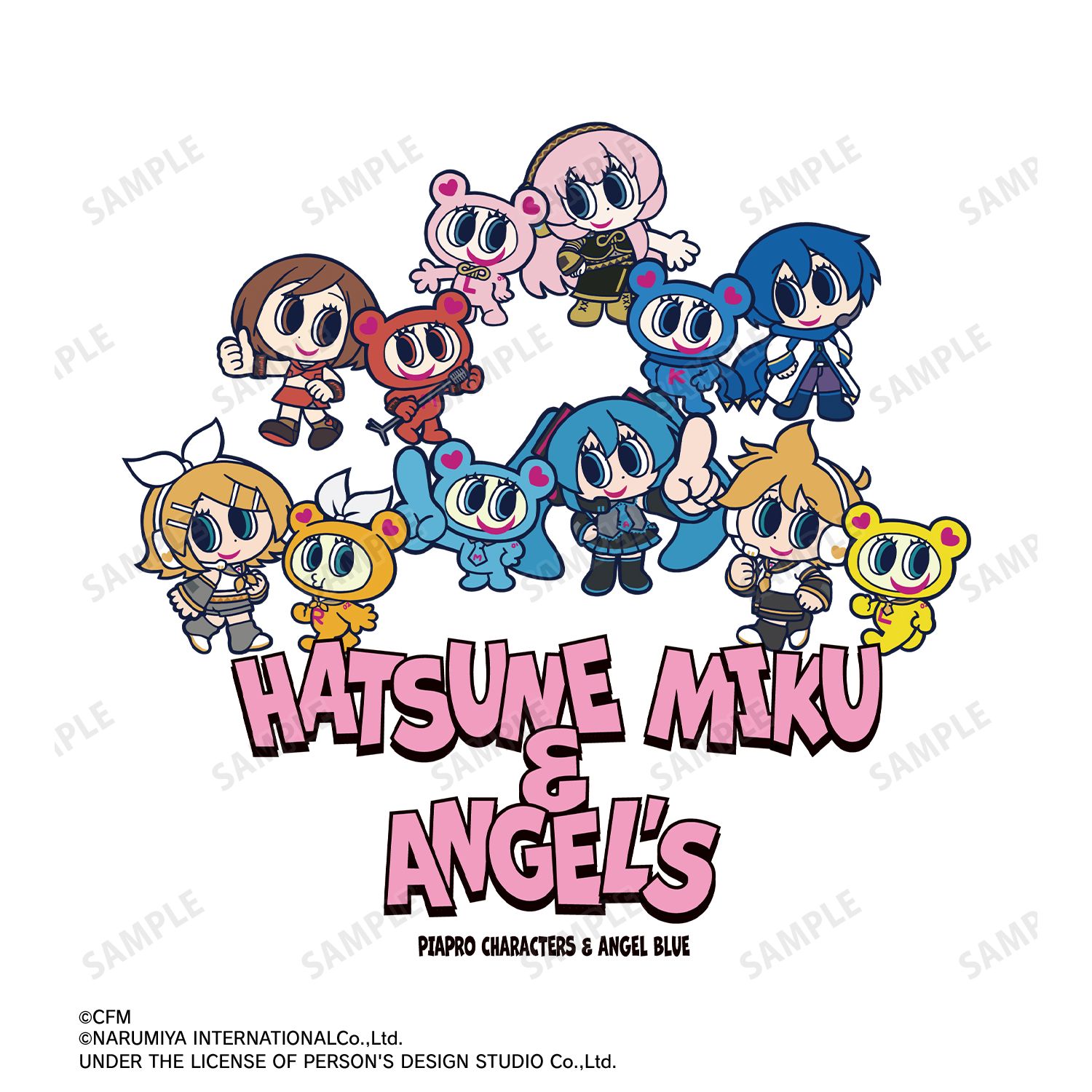 初音ミク ANGEL BLUEコラボ 描き起こし 集合 BIGシルエットTシャツユニセックス(サイズ/XL) Image 3 | AniSmile