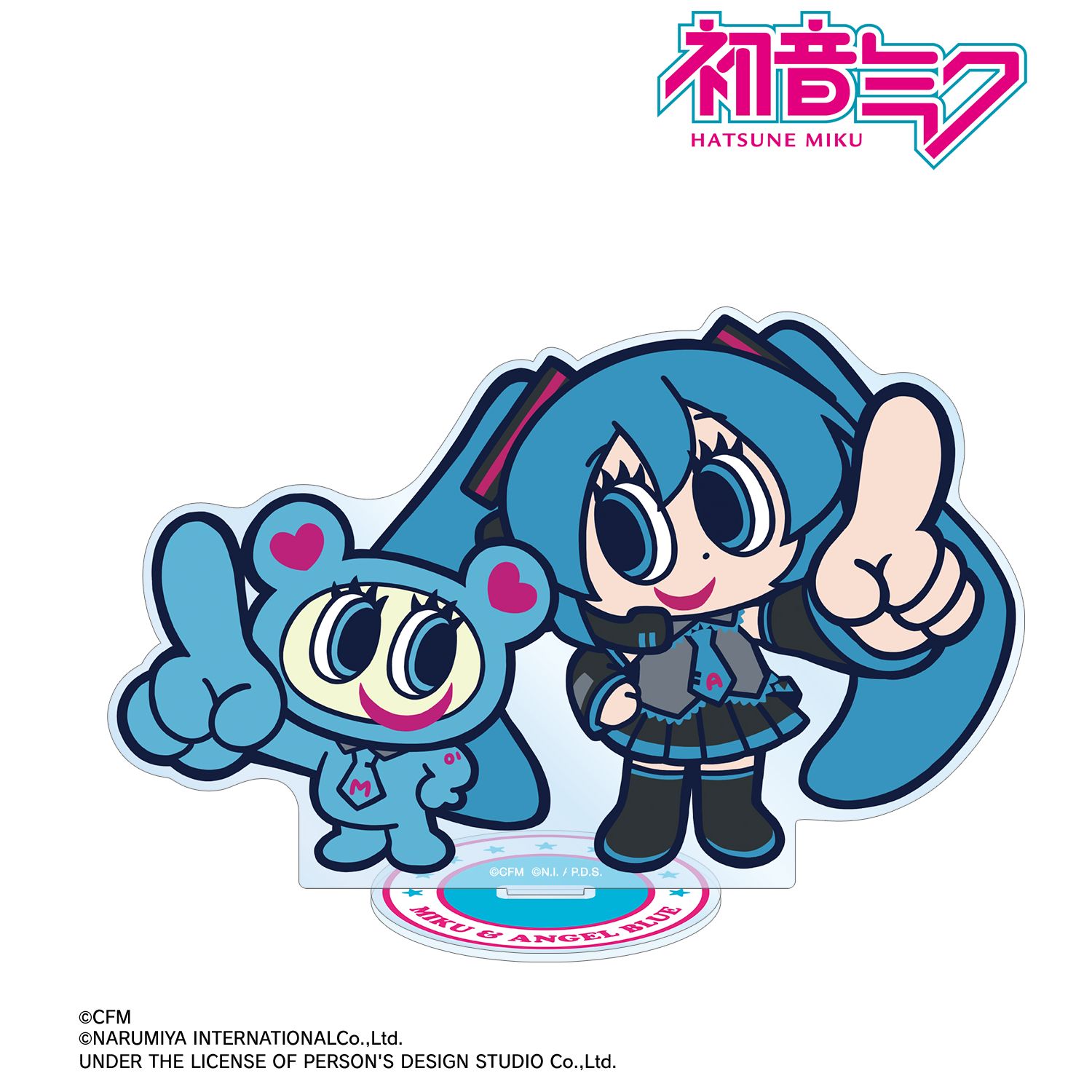 ANGEL BLUEコラボ 描き起こし 初音ミク&ナカムラくん BIGアクリルスタンド Image 2 | AniSmile
