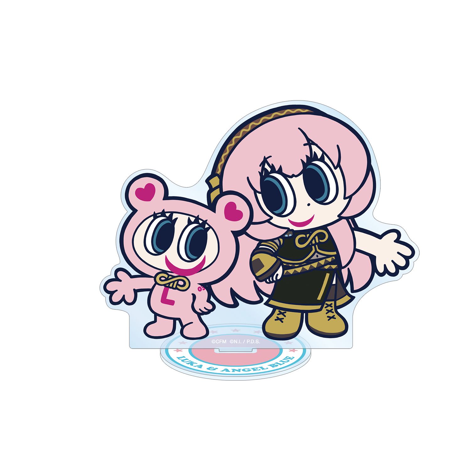 初音ミク ANGEL BLUEコラボ 描き起こし 巡音ルカ&ナカムラくん BIGアクリルスタンド - official product image | AniSmile