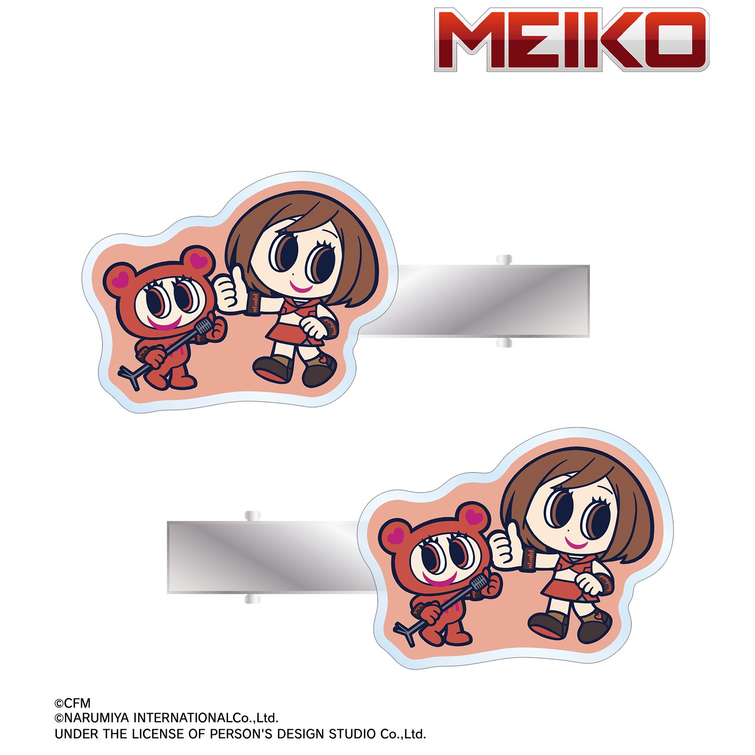 初音ミク ANGEL BLUEコラボ 描き起こし MEIKO&ナカムラくん アクリルヘアクリップ2個セット Image 2 | AniSmile