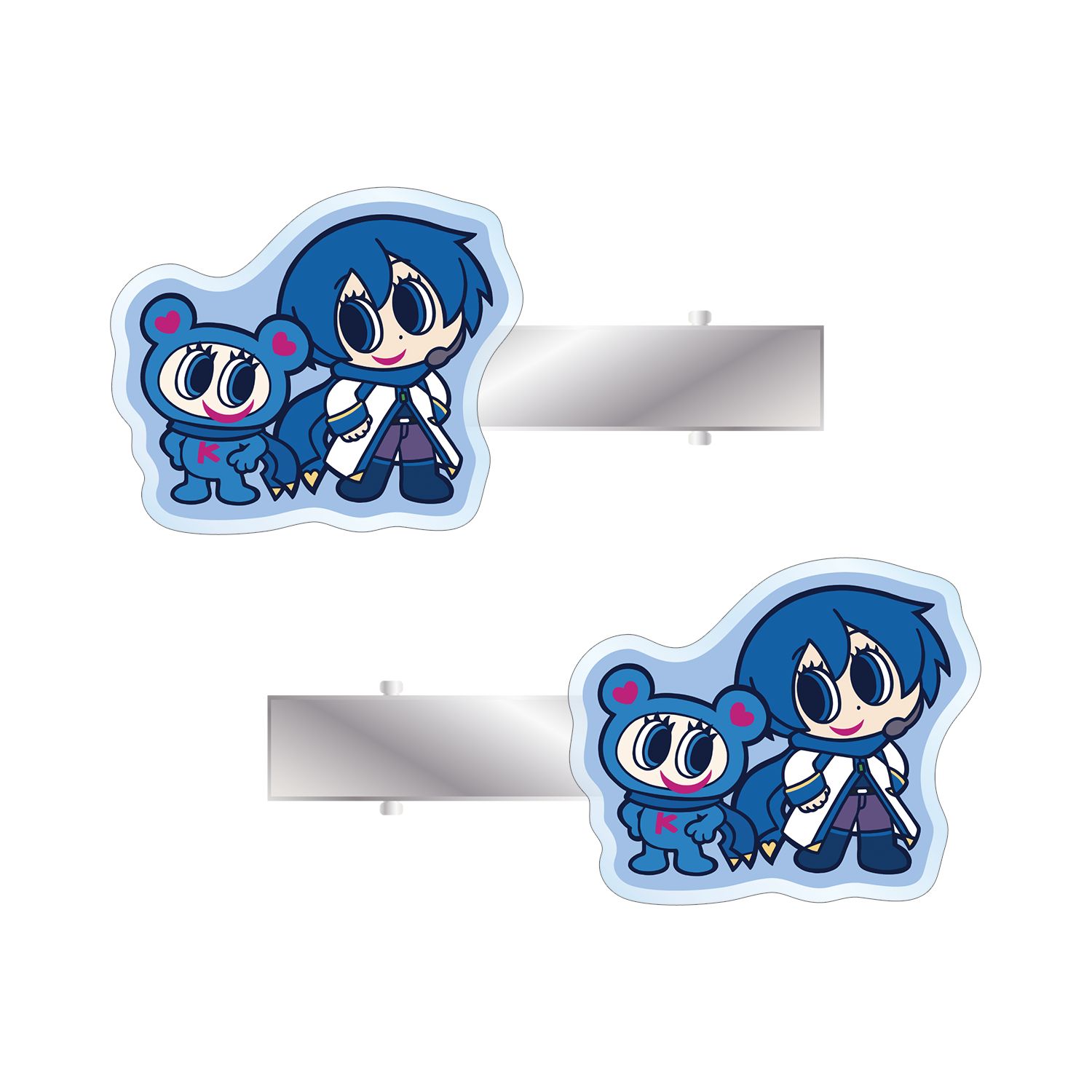 初音ミク ANGEL BLUEコラボ 描き起こし KAITO&ナカムラくん アクリルヘアクリップ2個セット - 官方商品图片 | AniSmile