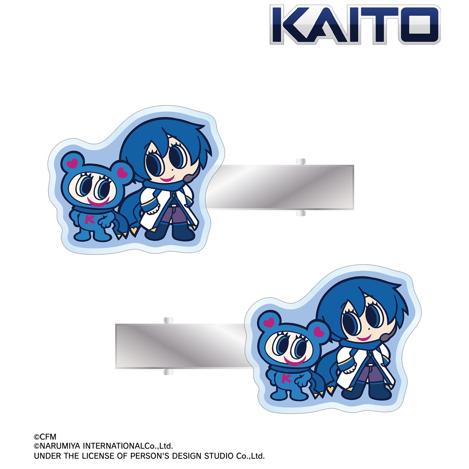 初音ミク ANGEL BLUEコラボ 描き起こし KAITO&ナカムラくん アクリルヘアクリップ2個セット 图片 2 | AniSmile