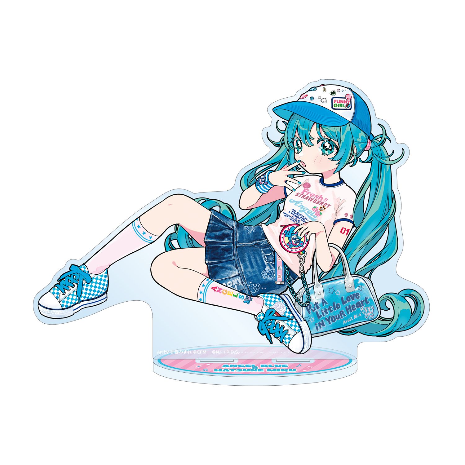 ANGEL BLUEコラボ 描き下ろし 初音ミク Art by 甘春わすれ BIGアクリルスタンド ver.A - official product image | AniSmile
