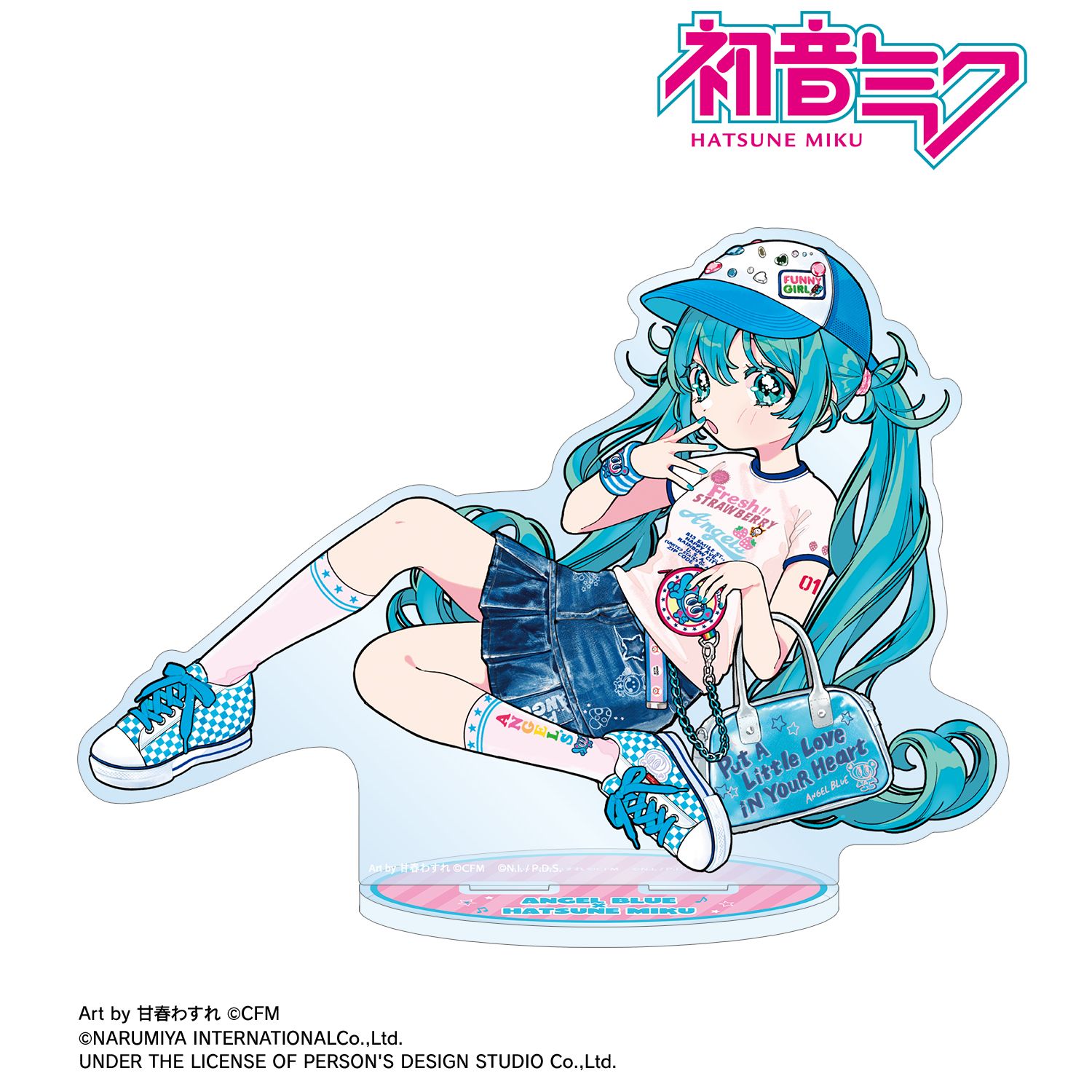 ANGEL BLUEコラボ 描き下ろし 初音ミク Art by 甘春わすれ BIGアクリルスタンド ver.A Image 3 | AniSmile