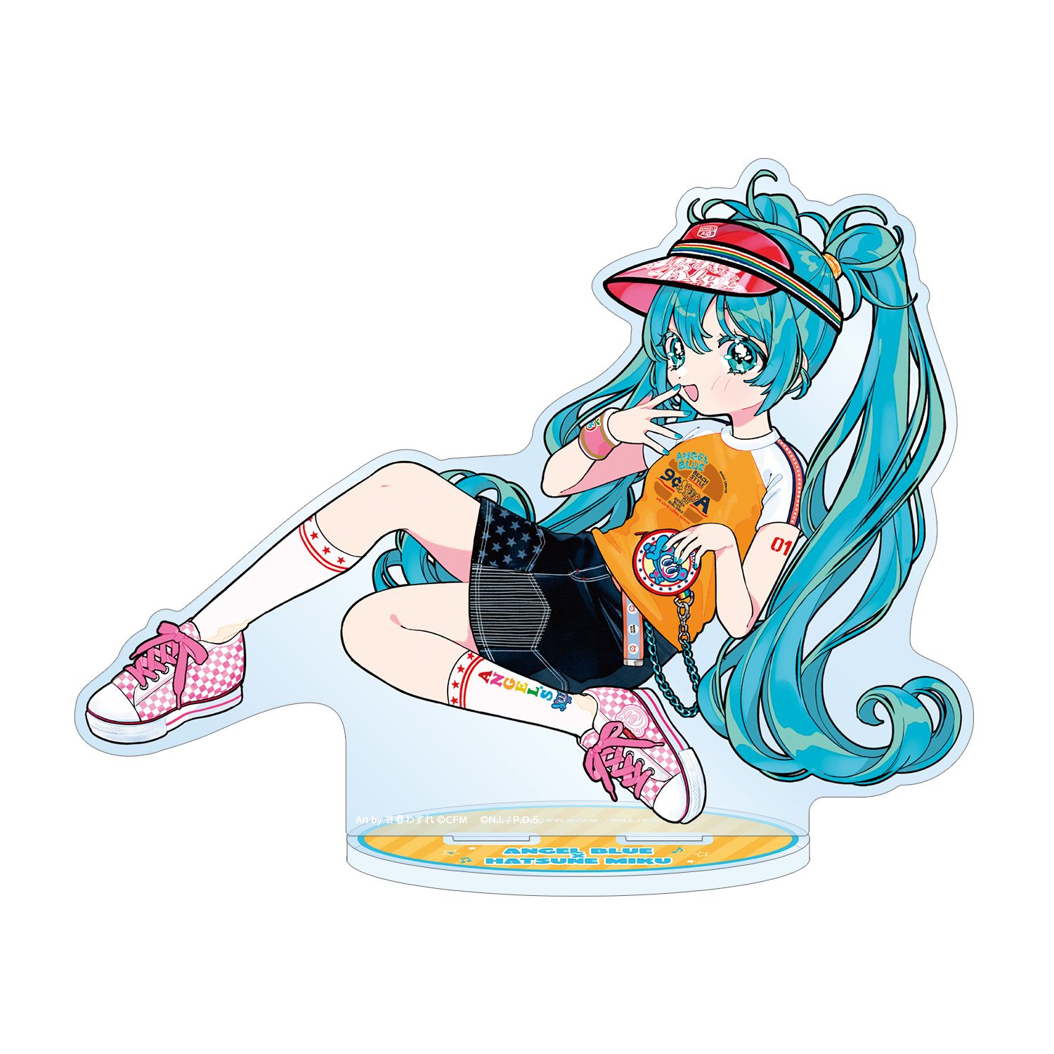 ANGEL BLUEコラボ 描き下ろし 初音ミク Art by 甘春わすれ BIGアクリルスタンド ver.B - official product image | AniSmile