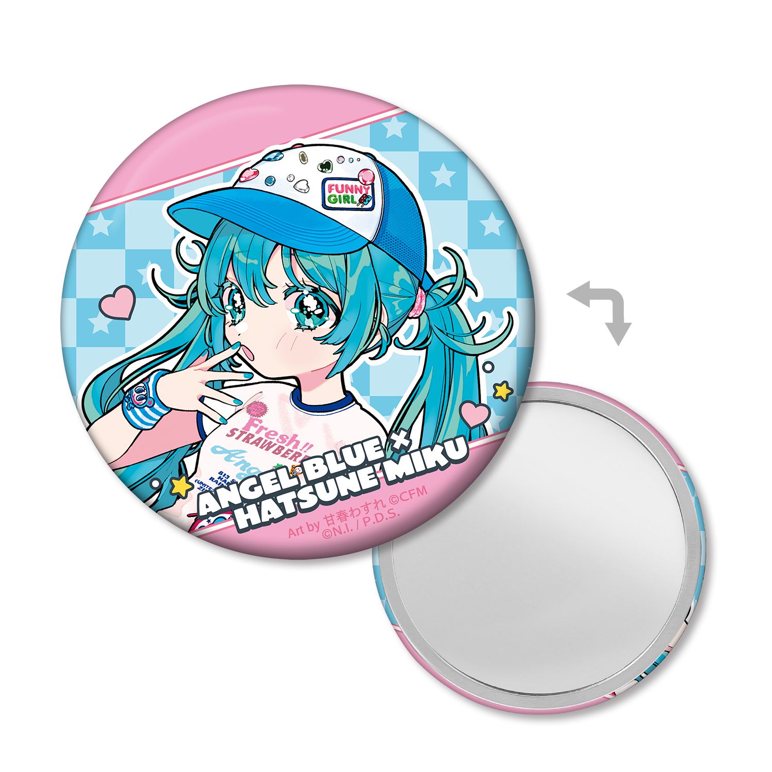 ANGEL BLUEコラボ 描き下ろし 初音ミク Art by 甘春わすれ 缶ミラー ver. - AniSmile