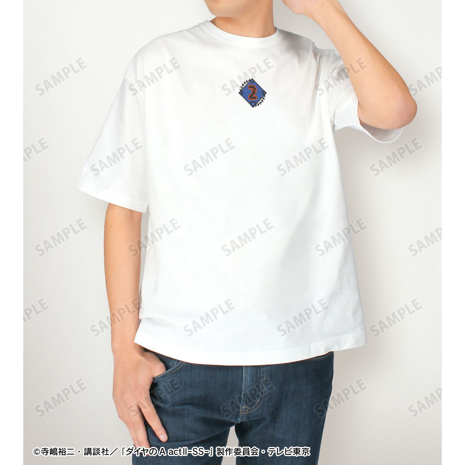 TVアニメ『ダイヤのA actⅡ -Second Season-』 描き下ろし 御幸一也 私服・ショッピングver. 着用刺繍BIGシルエットTシャツユニセックス(サイズ/M) Image 3 | AniSmile