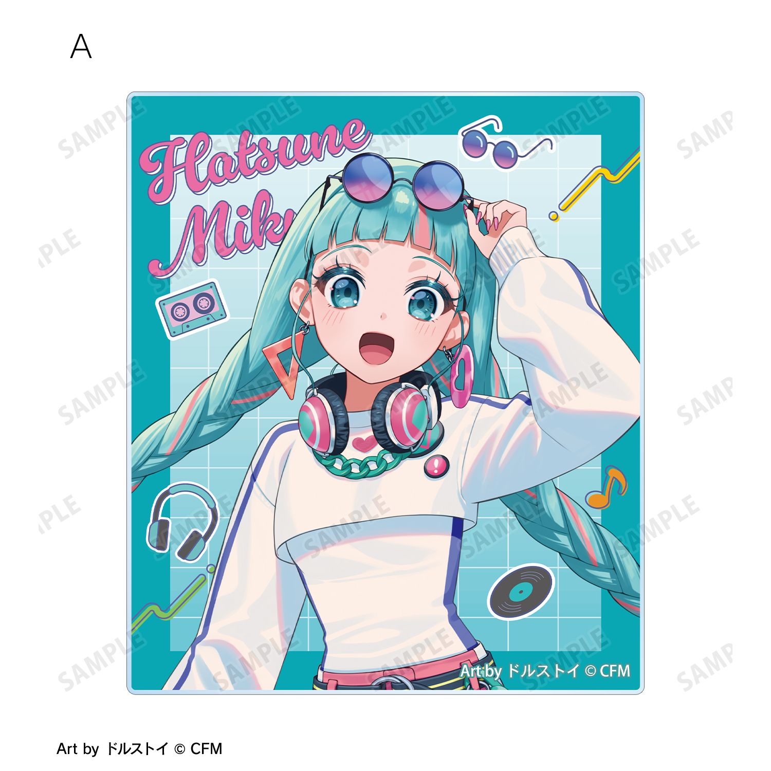 描き下ろし 初音ミク シティポップver. Art by ドルストイ アクリルカード2枚セット 图片 2 | AniSmile