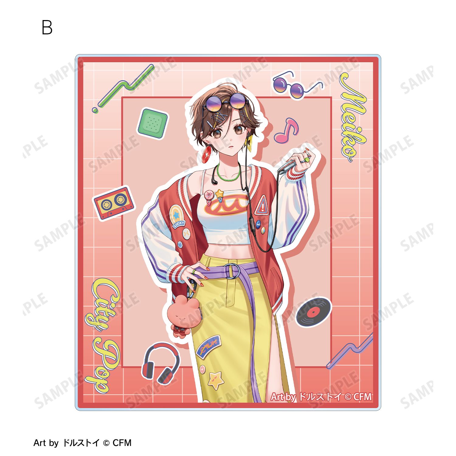 初音ミク 描き下ろし MEIKO シティポップver. Art by ドルストイ アクリルカード2枚セット 画像 3 | AniSmile
