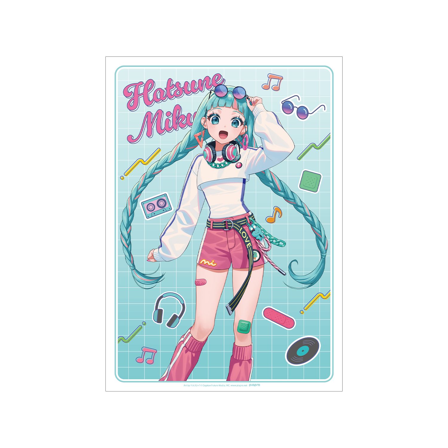 描き下ろし 初音ミク シティポップver. Art by ドルストイ A3マット加工ポスター - AniSmile