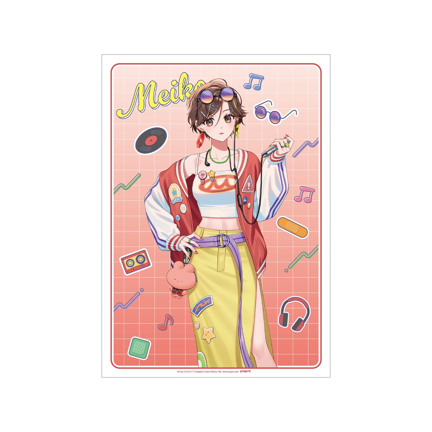 初音ミク 描き下ろし MEIKO シティポップver. Art by ドルストイ A3マット加工ポスター - AniSmile