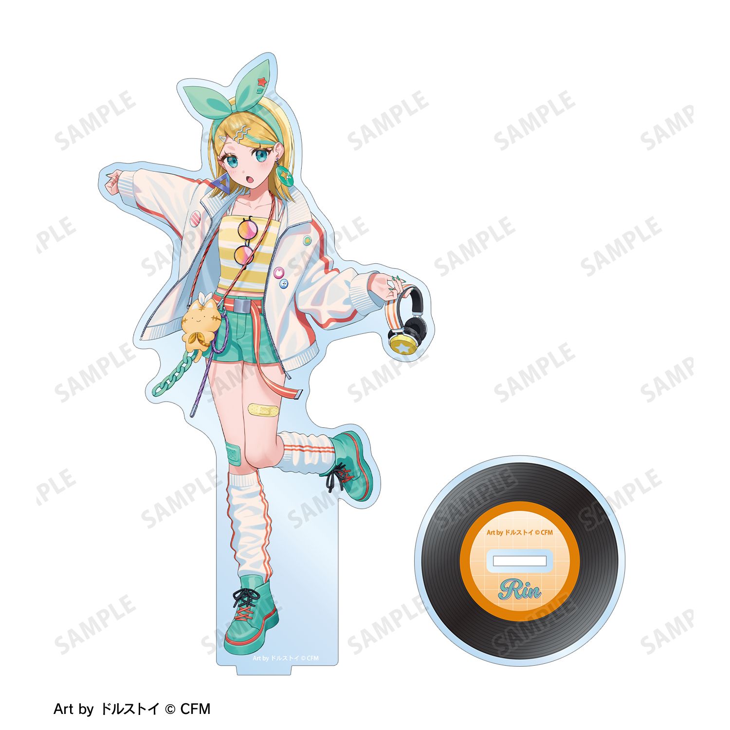 初音ミク 描き下ろし 鏡音リン シティポップver. Art by ドルストイ BIGアクリルスタンド 图片 3 | AniSmile