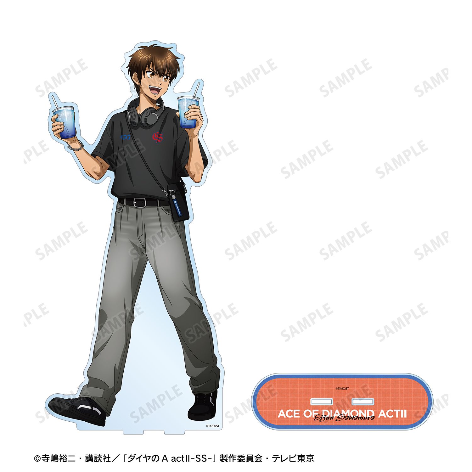 TVアニメ『ダイヤのA actⅡ -Second Season-』 描き下ろし 沢村栄純 私服・野球観戦ver. 特大アクリルスタンド Image 3 | AniSmile