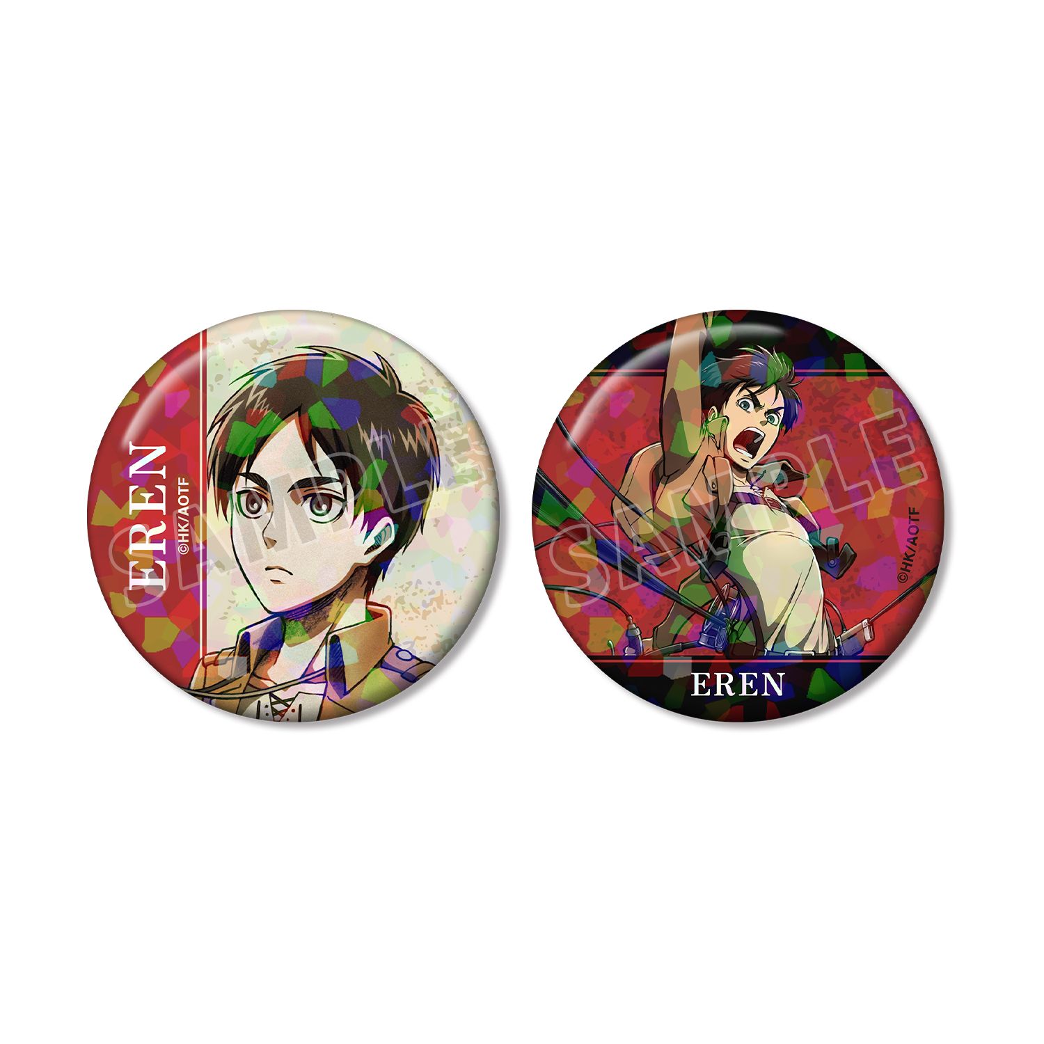 TVアニメ『進撃の巨人』 エレン ホログラム缶バッジ2個セット - AniSmile