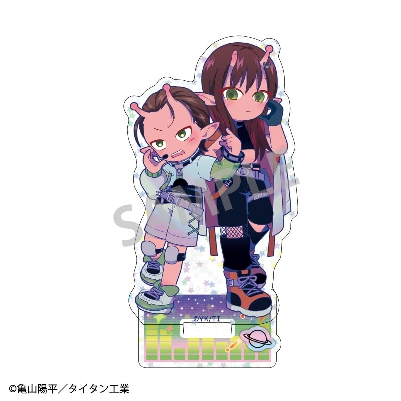 銀河特急 ミルキー☆サブウェイ ホログラムミニアクリルスタンド アカネ&カナタ/描き起こし第3弾 COSMOS☆IDOL - official product image | AniSmile