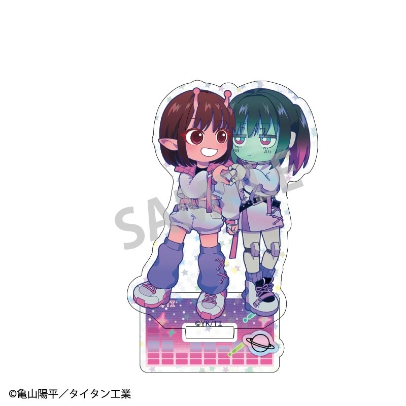 銀河特急 ミルキー☆サブウェイ ホログラムミニアクリルスタンド チハル&マキナ/描き起こし第3弾 COSMOS☆IDOL - AniSmile