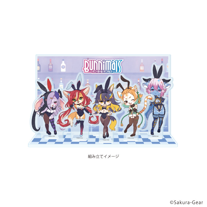 アクリルジオラマ「Bunnimals -バニーガール・アニマルズ-」01/集合デザイン(レトロアートイラスト) 图片 2 | AniSmile