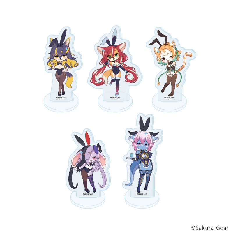 アクリルぷちスタンド「Bunnimals -バニーガール・アニマルズ-」01/ブラインド(全5種)(レトロアートイラスト) - AniSmile