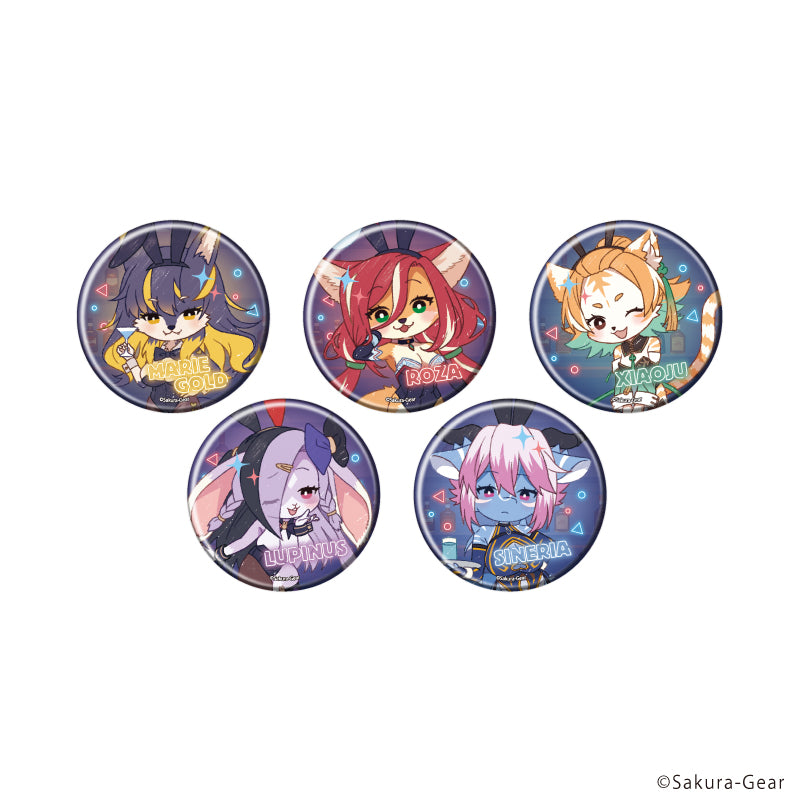 缶バッジ「Bunnimals -バニーガール・アニマルズ-」11/ブラインド(全5種)(レトロアートイラスト) - AniSmile