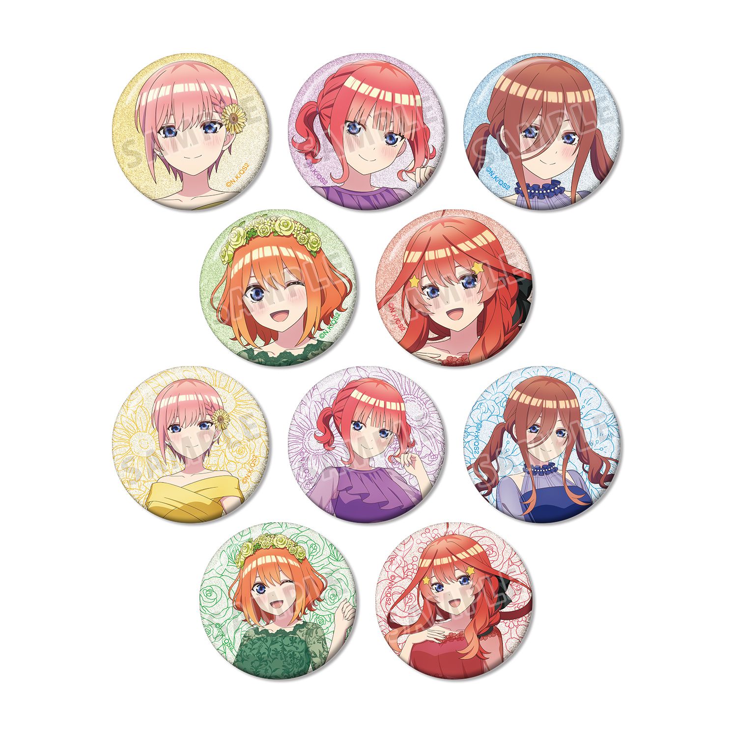 五等分の花嫁* 描き下ろし ハーバリウムver. トレーディンググリッター缶バッジ(単位/単品) - AniSmile