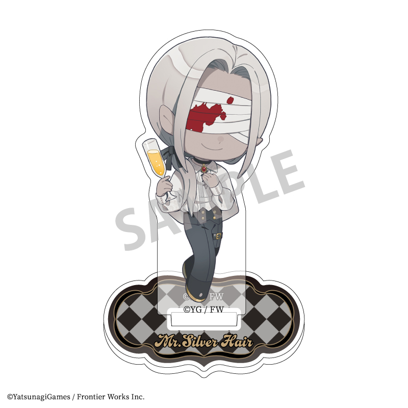 文字化化 ミニアクリルスタンド 銀髪の男/貴族パーティー 描き起こし - official product image | AniSmile