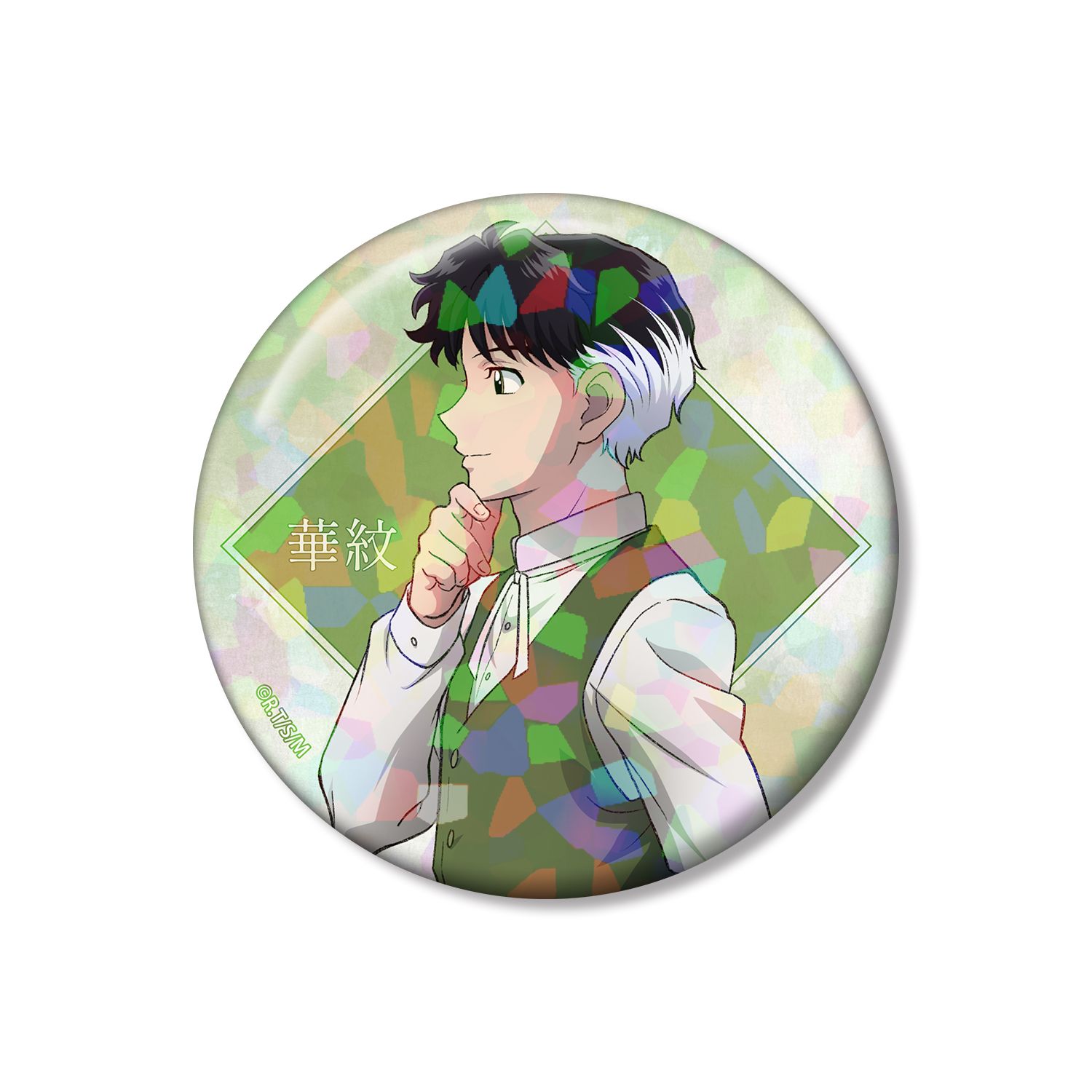 TVアニメMAO 描き下ろし 華紋 歩みver. 75mmホログラム缶バッジ - official product image | AniSmile