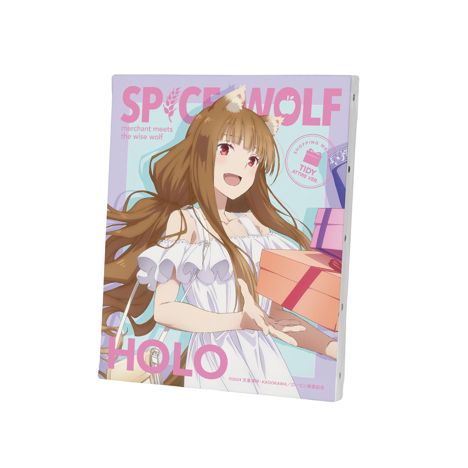 TVアニメ『狼と香辛料 MERCHANT MEETS THE WISE WOLF』 描き下ろし ホロ キレイめファッションでお買い物ver. キャンバスボード - AniSmile
