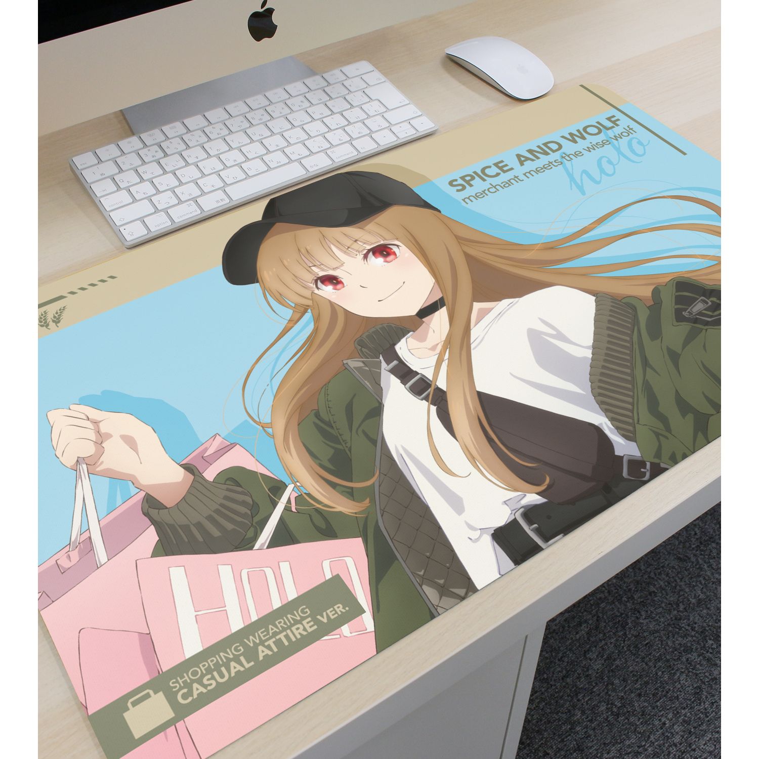 TVアニメ『狼と香辛料 MERCHANT MEETS THE WISE WOLF』 描き下ろし ホロ カジュアルファッションでお買い物ver. マルチデスクマット Image 3 | AniSmile