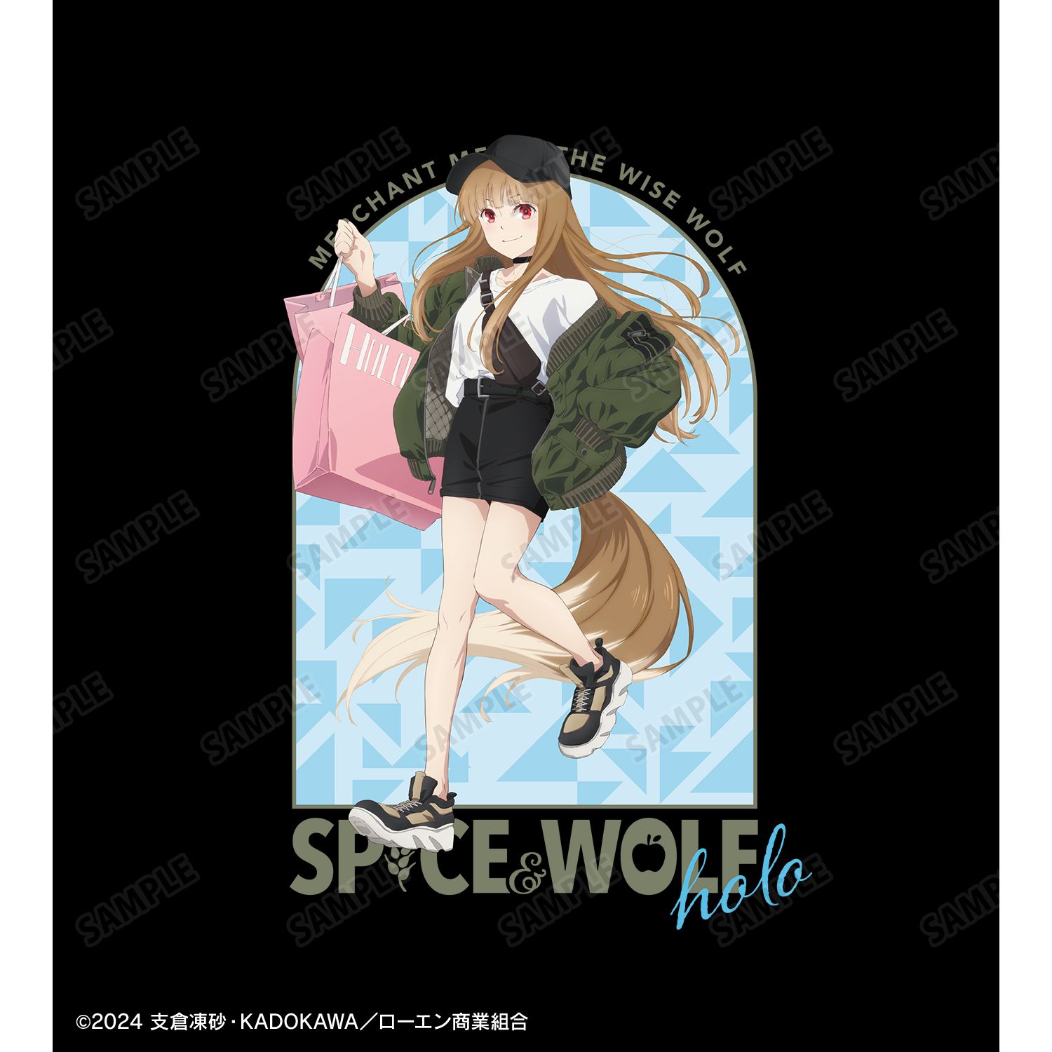 TVアニメ『狼と香辛料 MERCHANT MEETS THE WISE WOLF』 描き下ろし ホロ カジュアルファッションでお買い物ver. Tシャツレディース(サイズ/M) Image 3 | AniSmile