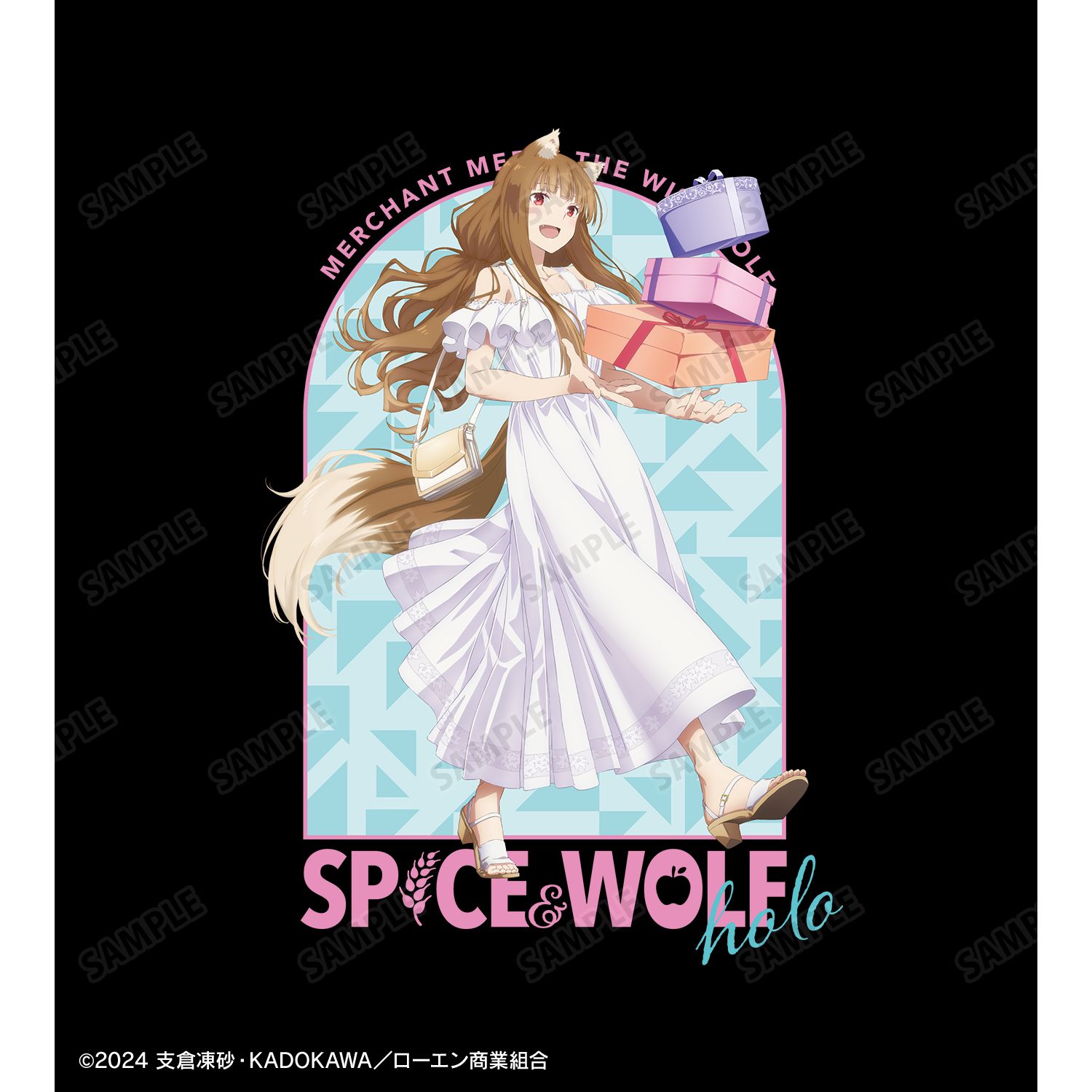 TVアニメ『狼と香辛料 MERCHANT MEETS THE WISE WOLF』 描き下ろし ホロ キレイめファッションでお買い物ver. Tシャツメンズ(サイズ/XXL) Image 2 | AniSmile