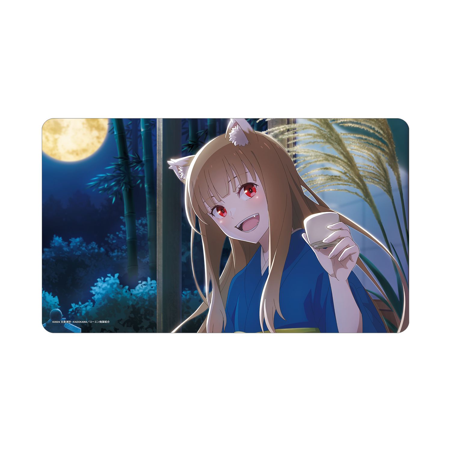 TVアニメ『狼と香辛料 MERCHANT MEETS THE WISE WOLF』 ホロと巡る四季の物語: 「お月見」ビジュアル マルチデスクマット - AniSmile