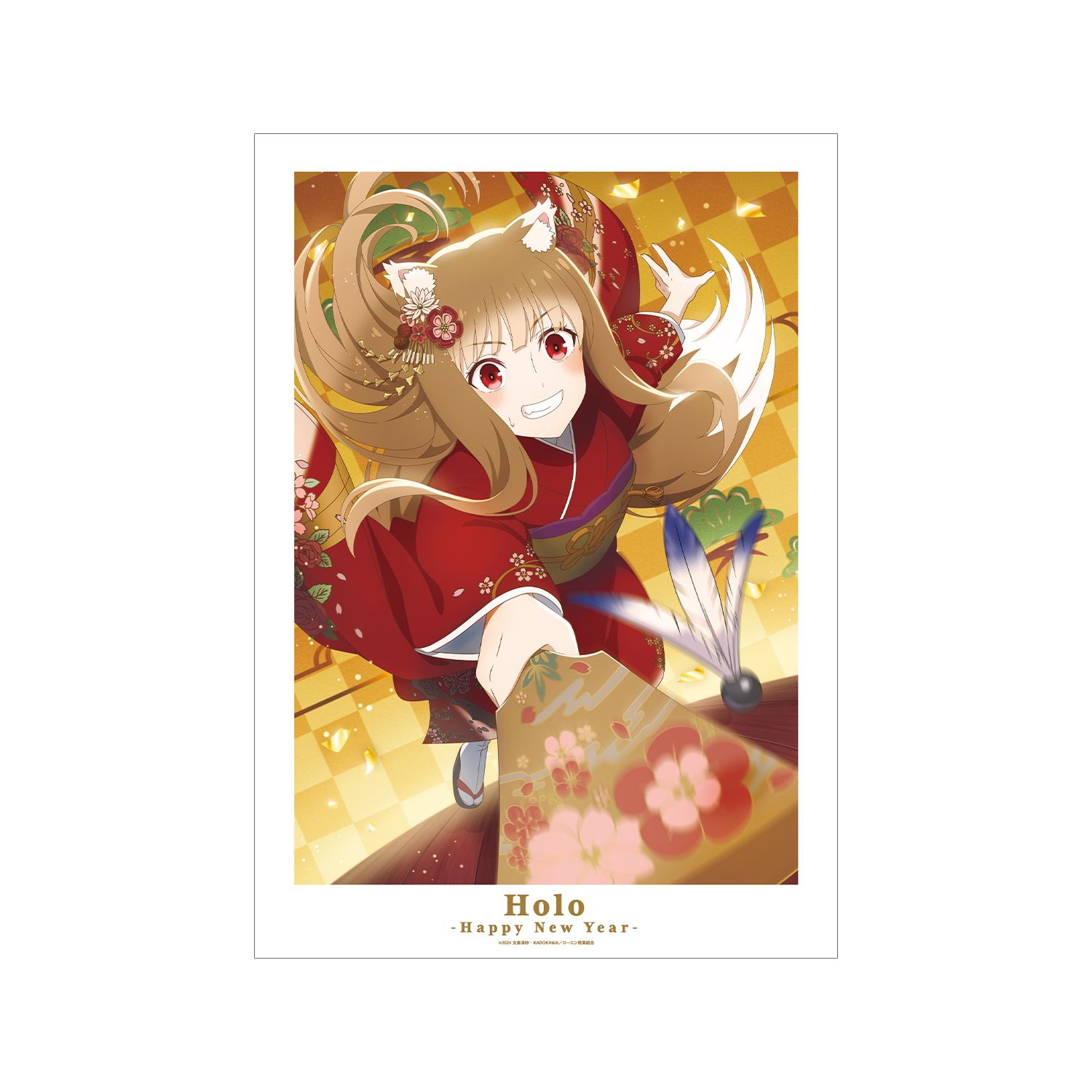 TVアニメ『狼と香辛料 MERCHANT MEETS THE WISE WOLF』 ホロと巡る四季の物語: 「お正月」ビジュアル A3マット加工ポスター - AniSmile