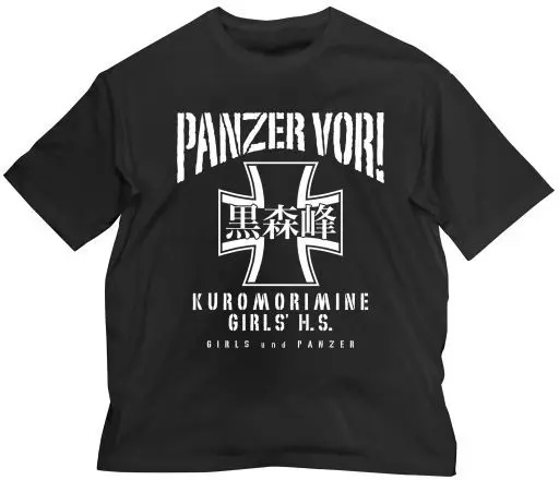 ガールズ&パンツァー 最終章 黒森峰女学園 ビッグシルエットTシャツ/BLACK-L - AniSmile