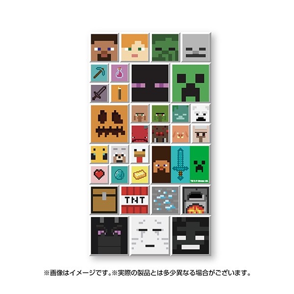 MINECRAFT マインクラフト ぺたかくシール ①Face Party! - official product image | AniSmile