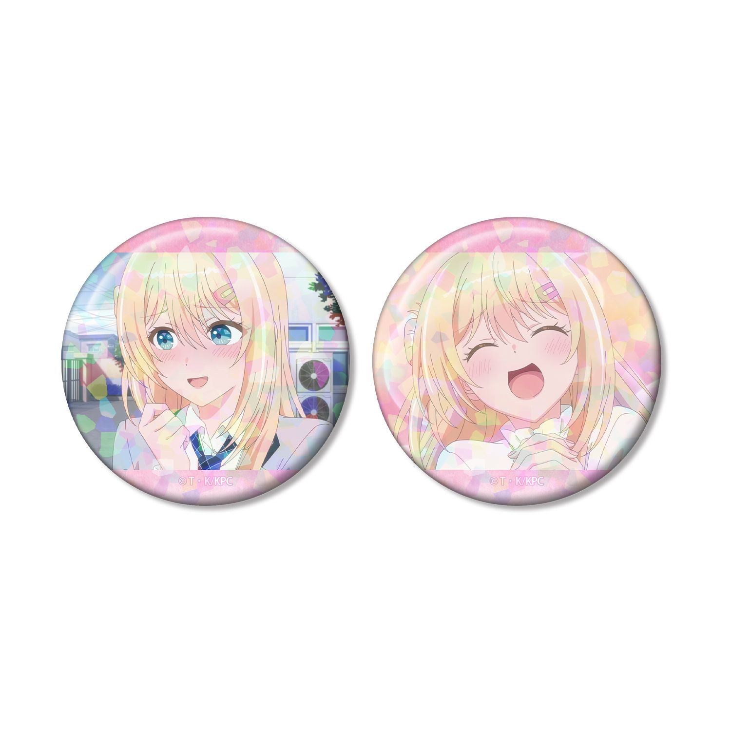 『クラスで2番目に可愛い女の子と友だちになった』 天海夕 ホログラム缶バッジ2個セット - AniSmile