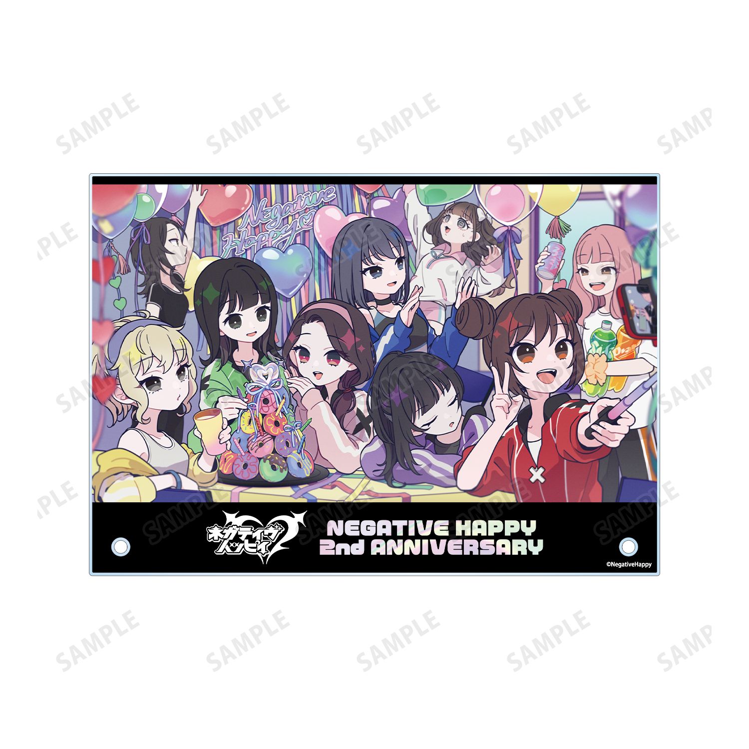 ネガティヴハッピィ 2周年記念 A5アクリルパネル 图片 5 | AniSmile