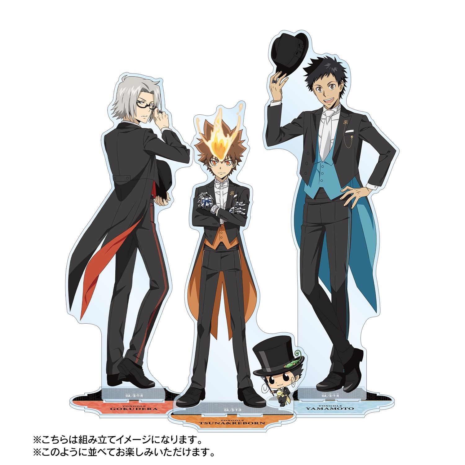TVアニメ『家庭教師ヒットマンREBORN!』 描き下ろし 沢田 綱吉&リボーン 燕尾服ver. 特大アクリルスタンド Image 6 | AniSmile