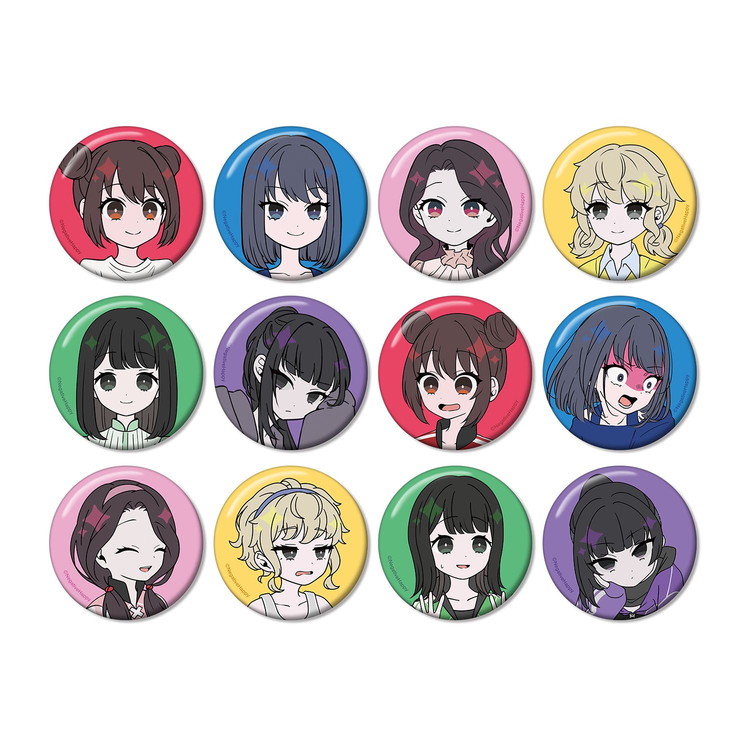 ネガティヴハッピィ トレーディング ネガティヴver. 缶バッジ(単位/単品) - AniSmile