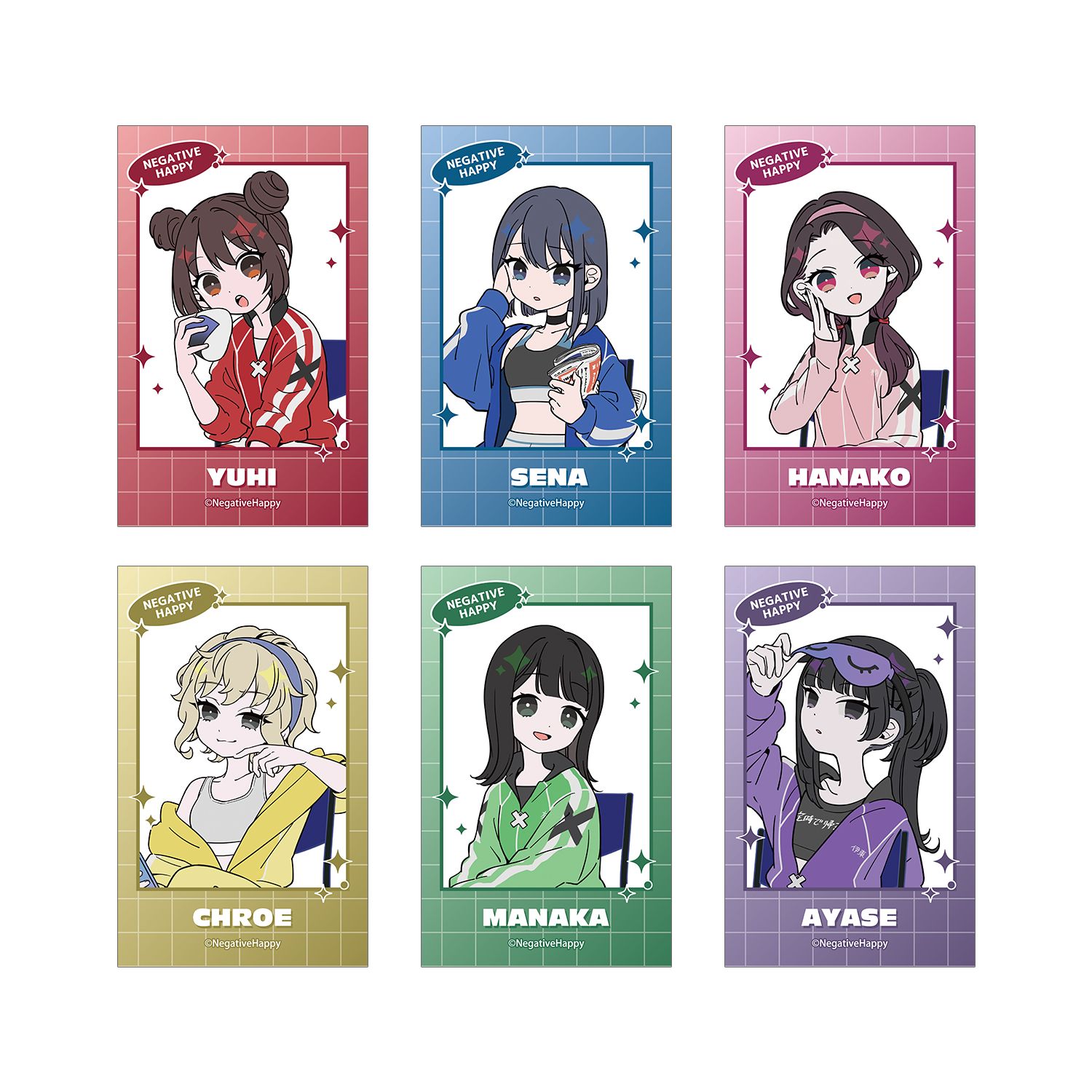 ネガティヴハッピィ 描き下ろし トレーディング ネガティヴver. インスタントカメラ風イラストカード(単位/単品) - AniSmile