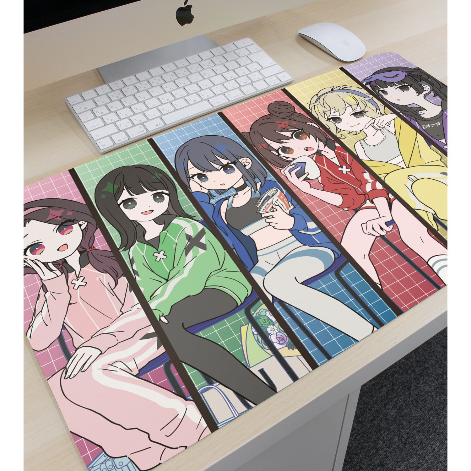 ネガティヴハッピィ 描き下ろし 集合 ネガティヴver. マルチデスクマット Image 3 | AniSmile