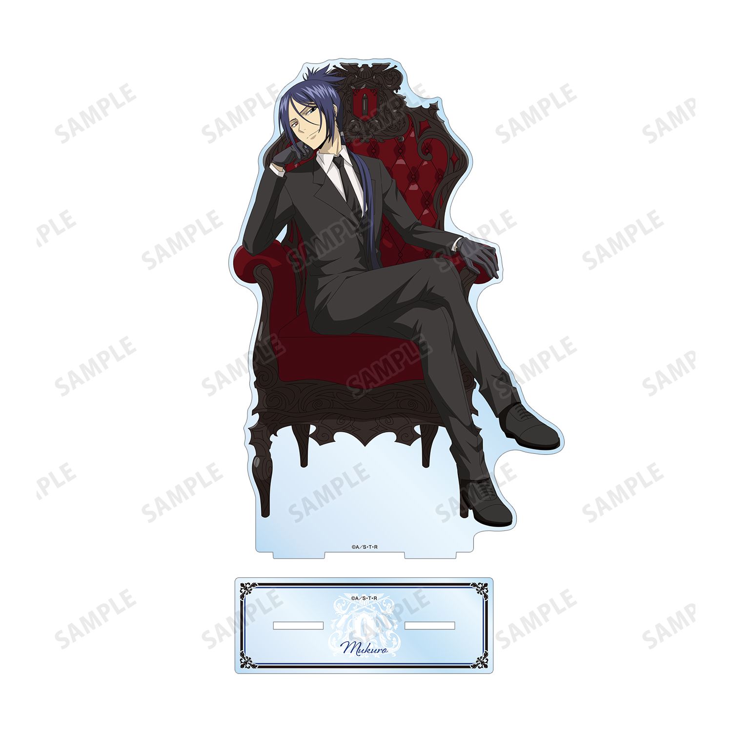 TVアニメ『家庭教師ヒットマンREBORN!』 描き下ろしイラスト 六道 骸(10年後) 玉座ver. 特大アクリルスタンド 图片 3 | AniSmile