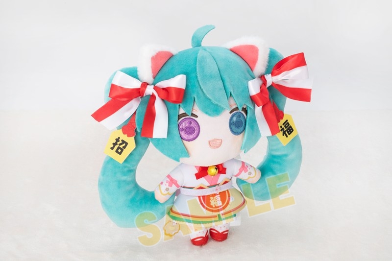 「初音ミク×招き猫」初音ミク 白猫 ぬいぐるみ スタンダード Art by らっす 图片 5 | AniSmile