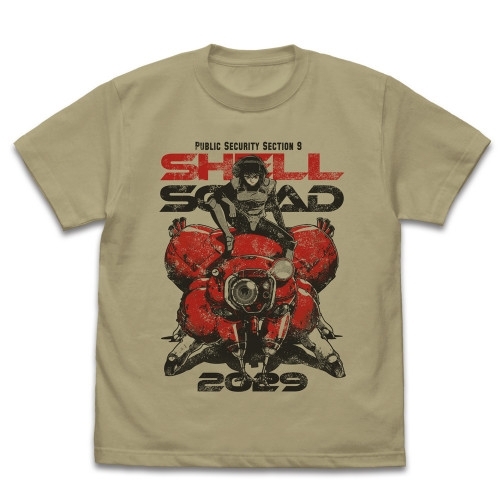 攻殻機動隊 THE GHOST IN THE SHELL 素子とフチコマ Tシャツ/SAND KHAKI-M 图片 2 | AniSmile