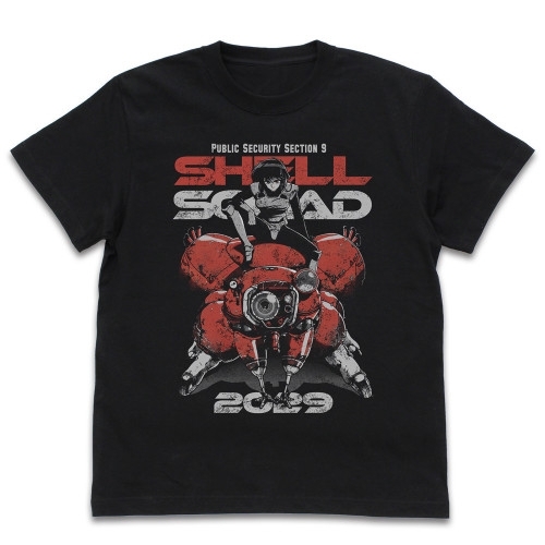 攻殻機動隊 THE GHOST IN THE SHELL 素子とフチコマ Tシャツ/BLACK-L Image 2 | AniSmile